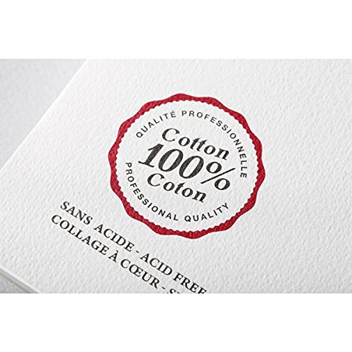 Clairefontaine Fontaine Cold-Pressed Watercolor Pad 300g 100% Cotton - Wirebound 12 Sheets 4.75 x 7 in