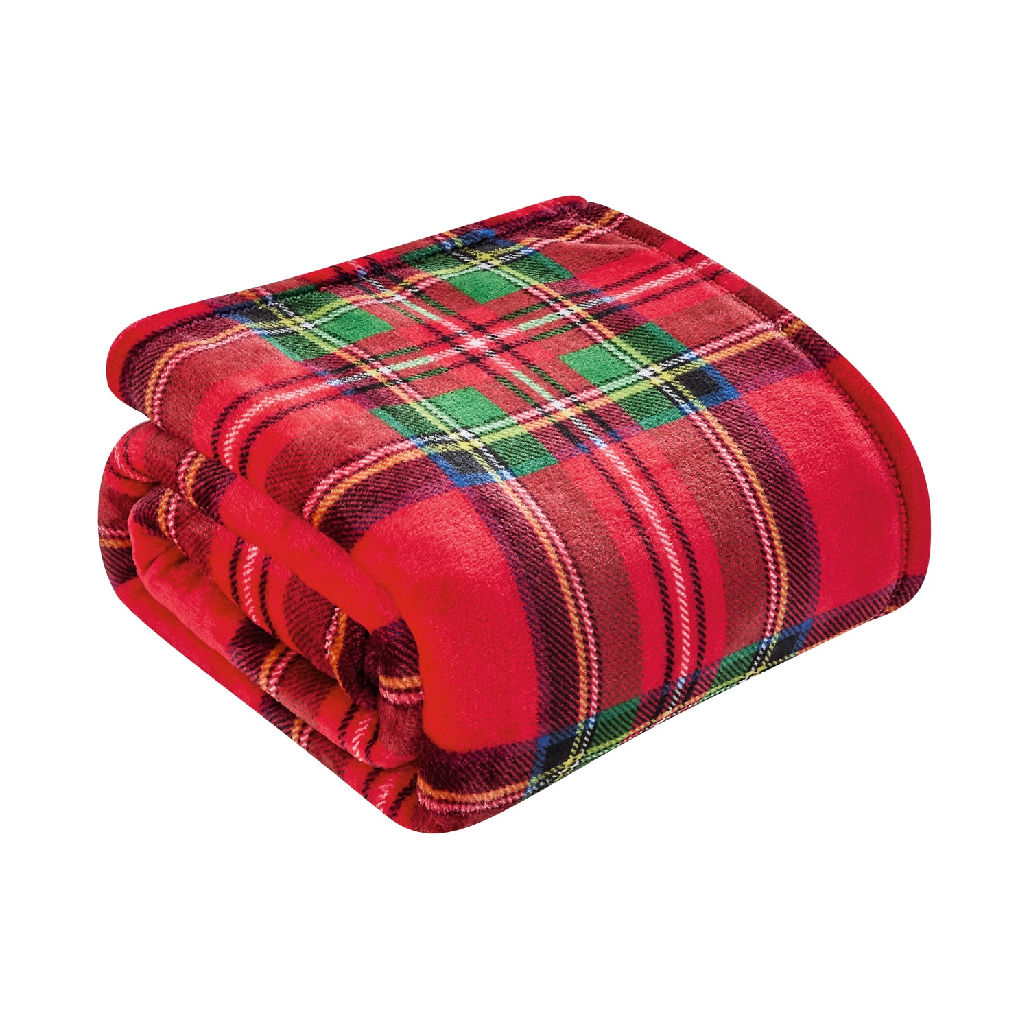 Plazatex 100% Polyester Red Plaid Classic Style Lightweight Throw Blanket 50" x 60" Red