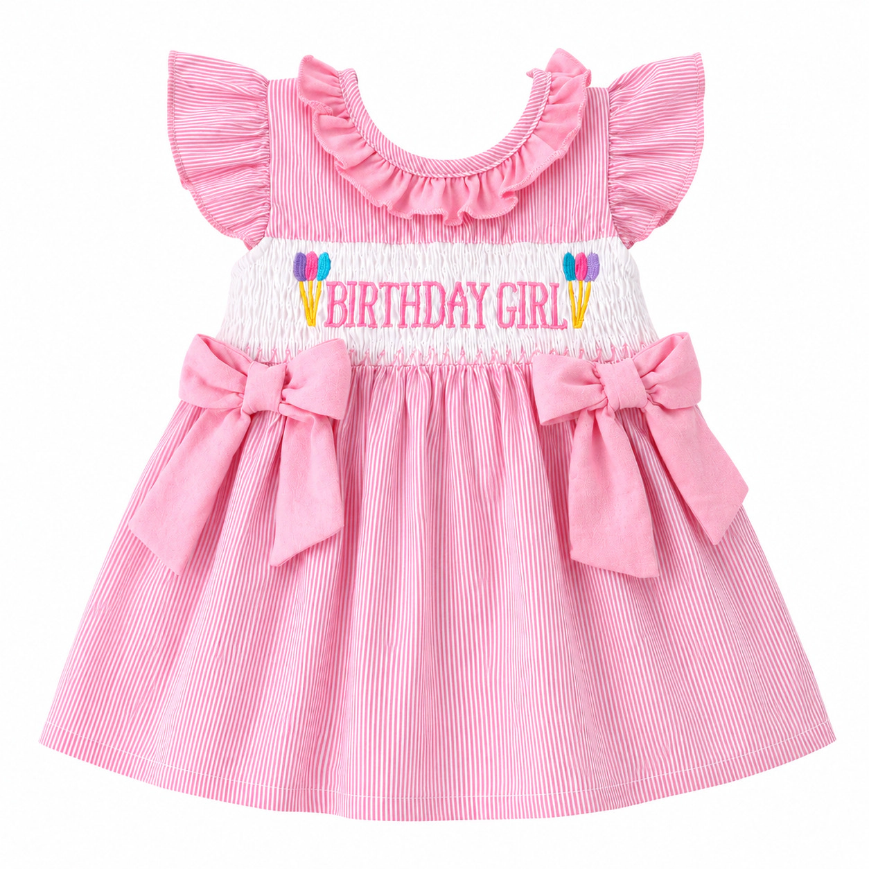 Laurenza's Baby Girls Smocked Birthday Girl Outfit Set