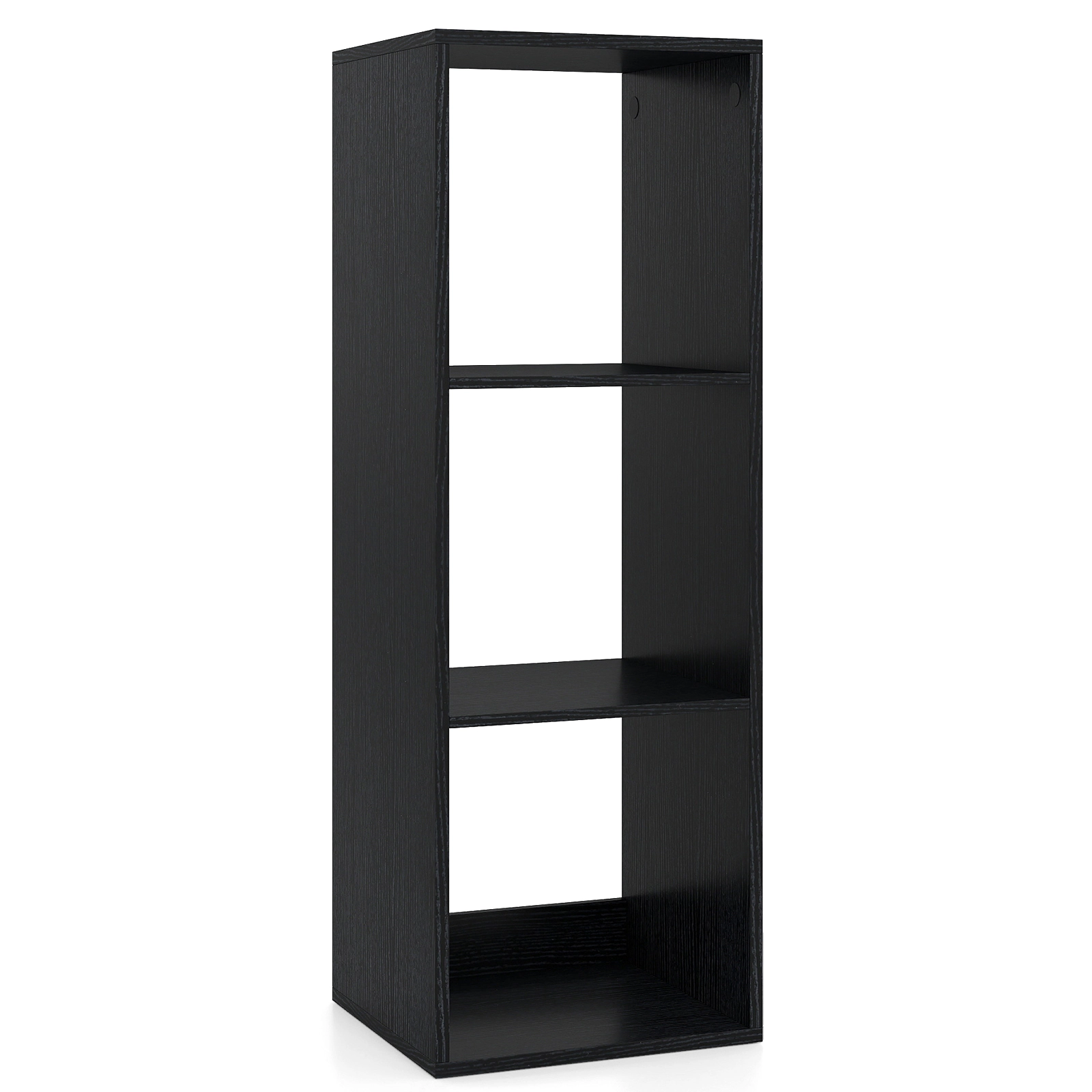 SUGIFT 3-Cube Bookshelf 41 Tall with Back Guardrail and Anti-Tipping Features