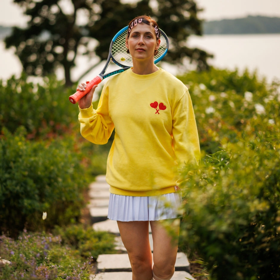 Love All Core Women's Pigment-Dyed Yellow Fay Crewneck Sweatshirt