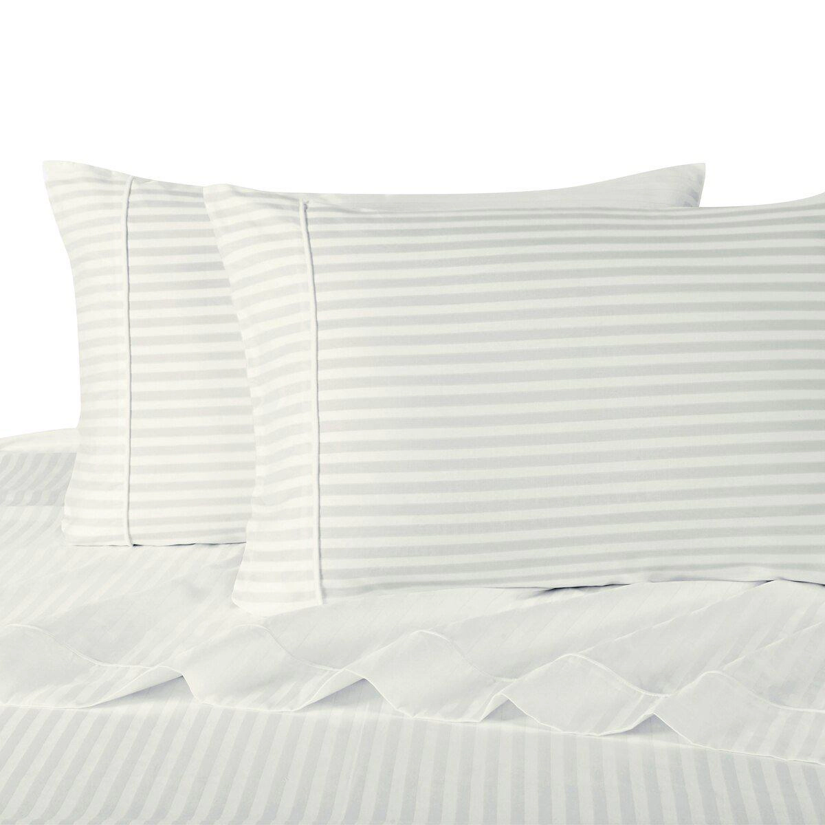 Egyptian Linens 600 Thread Count Damask Stripe Cotton Sheet Set