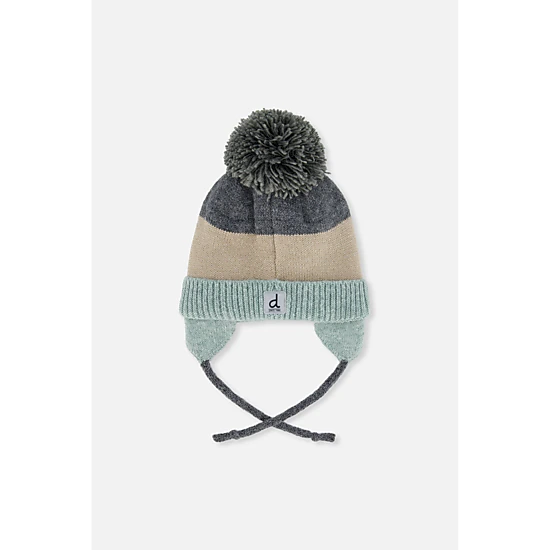 Deux par Deux Boys Winter Knit Hat with Teddy Bear Face and Ears