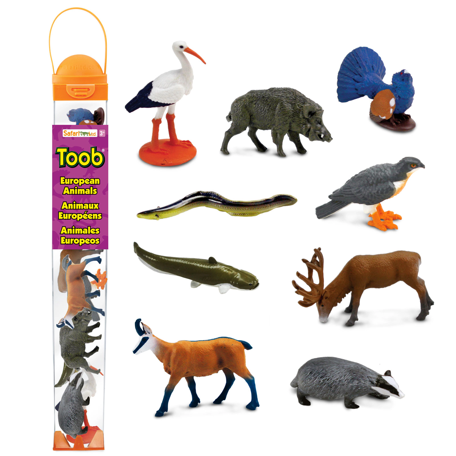 Safari Ltd. - European Animals TOOB - contains 9 Mini Figurines