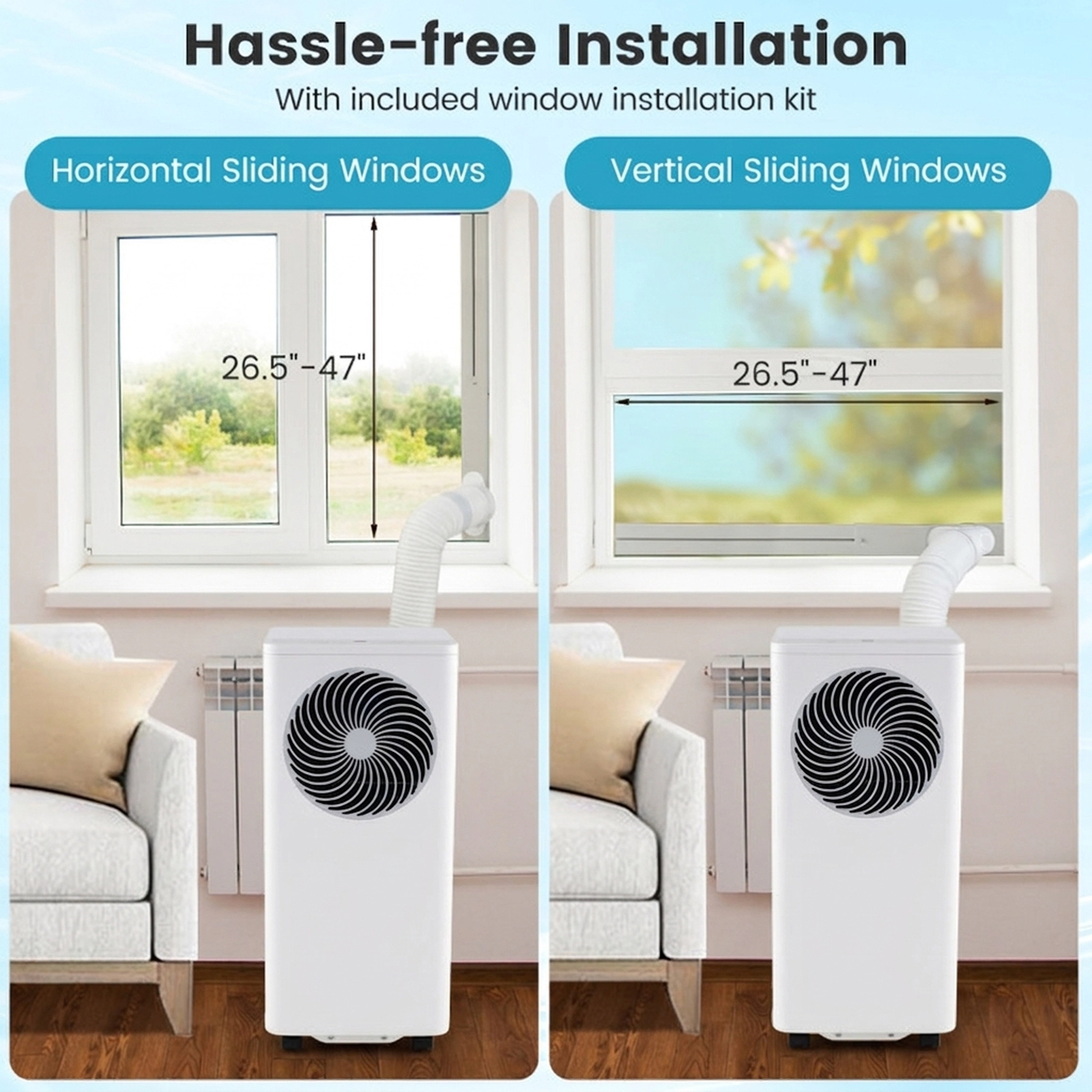 SUGIFT 3-in-1 Portable Air Conditioner and Dehumidifier 8200/10000 BTU Stand Up AC Unit Coverage up to 450 sq ft White