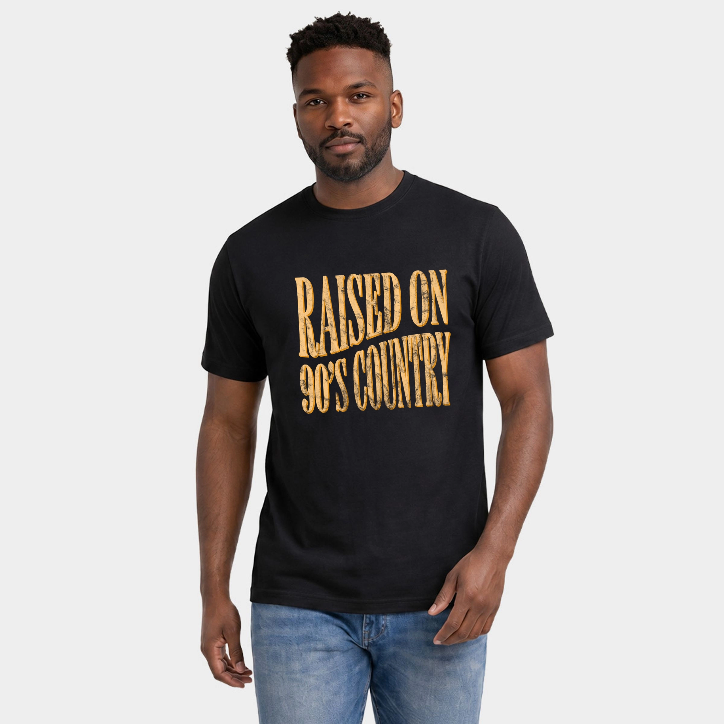 Simply Sage Market - Men's Garment Dyed Graphic T-Shirt Raised on 90s Country Distressed