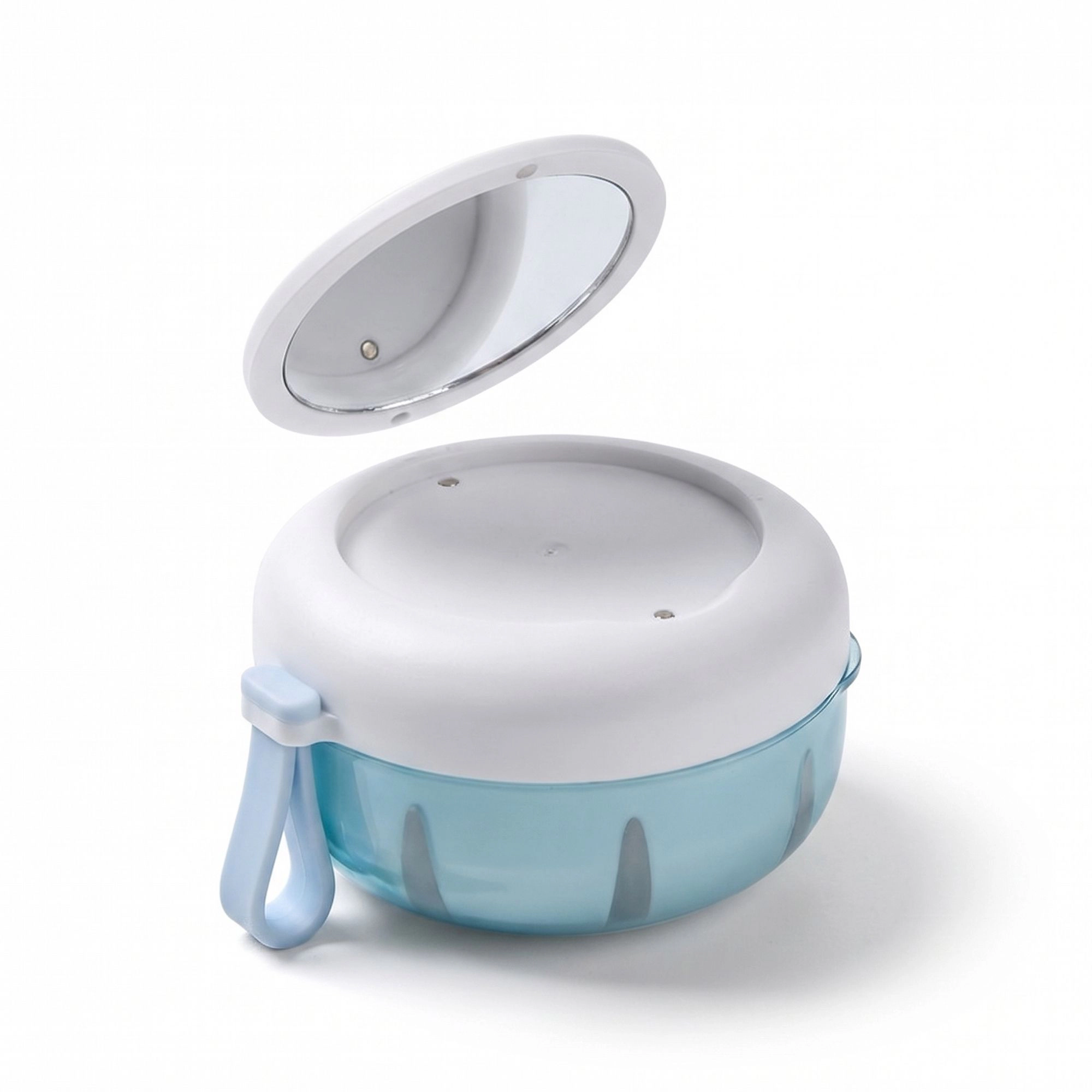 Alilang Women Denture Retainer Case with Mirror & Strainer, Leakproof Orthodontic Mouth Guard Storage Box with Carabiner