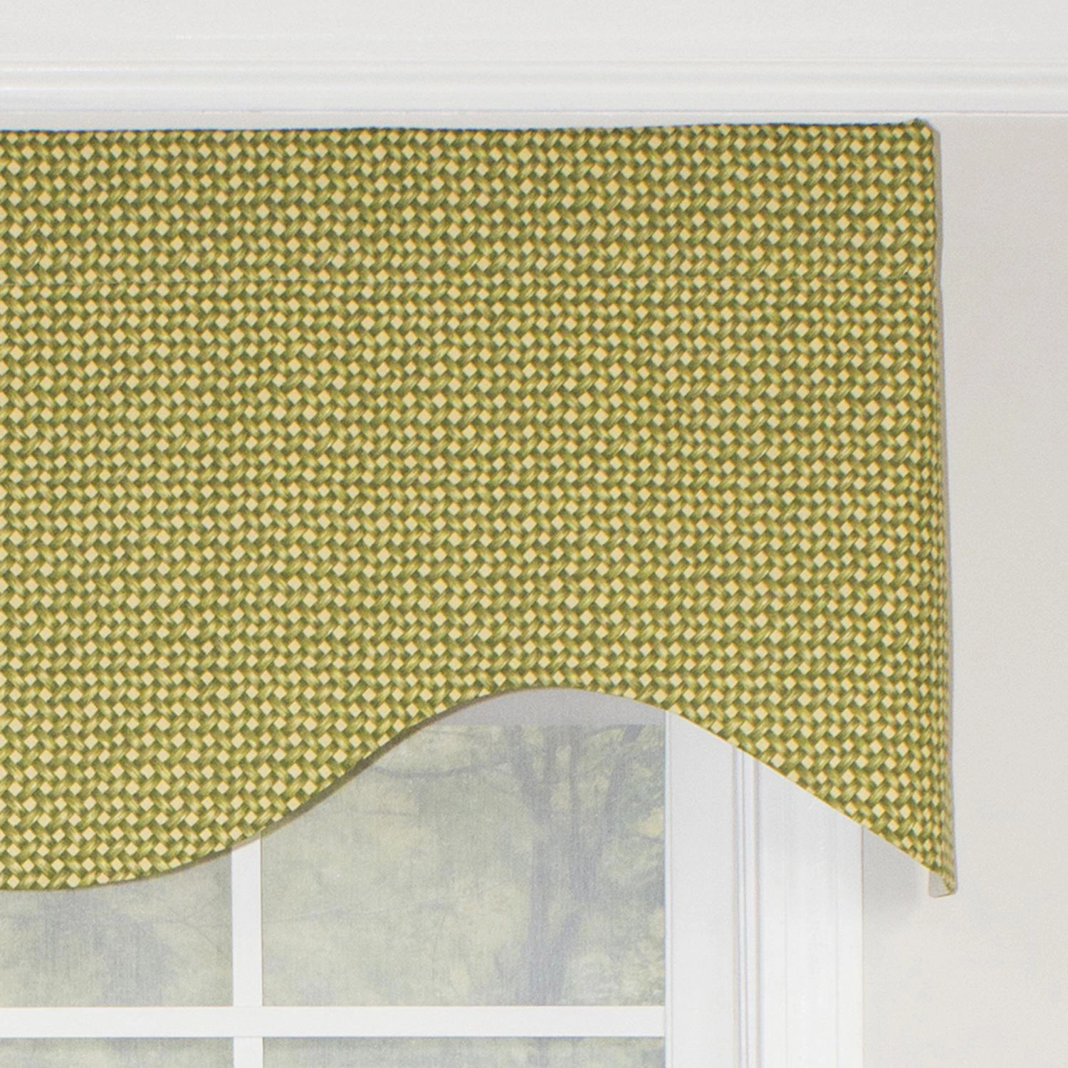RLF Home Cabana Cornice 100% Cotton with Fully Lined 3" Rod Pocket Valnance for Windows 50" x 17" Sage