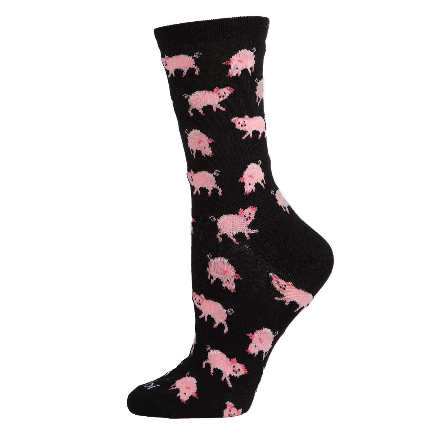 MeMoi Pretty Pigs Bamboo Blend Crew Socks
