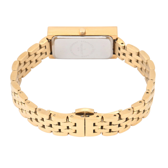 Peugeot Women's 35x20mm MOP Crystal Bezel Watch with Stainless Steel Bracelet