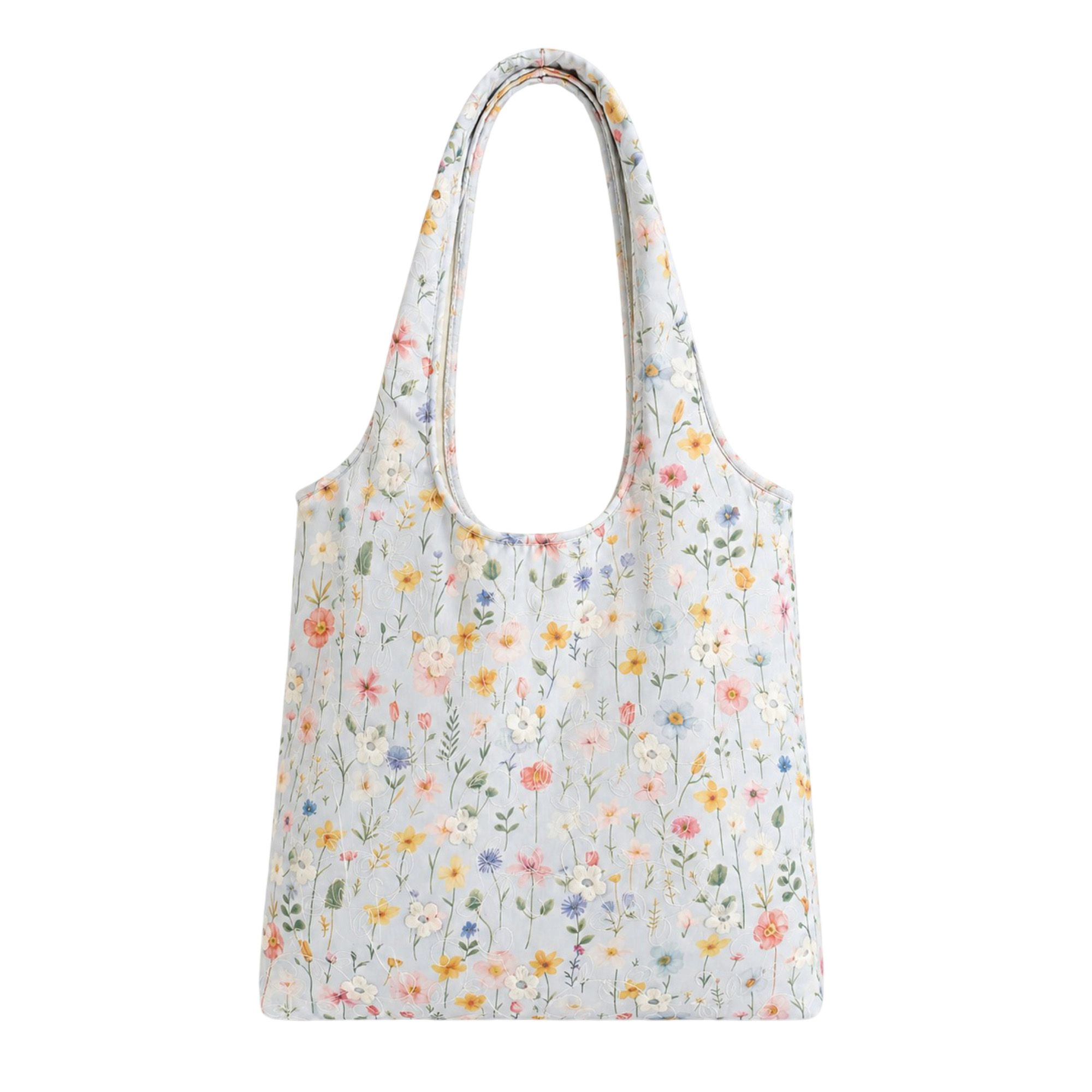 Alilang Women's Embroidered Floral Tote Bag for Women, Lightweight Canvas Shoulder Bag for Everyday Use