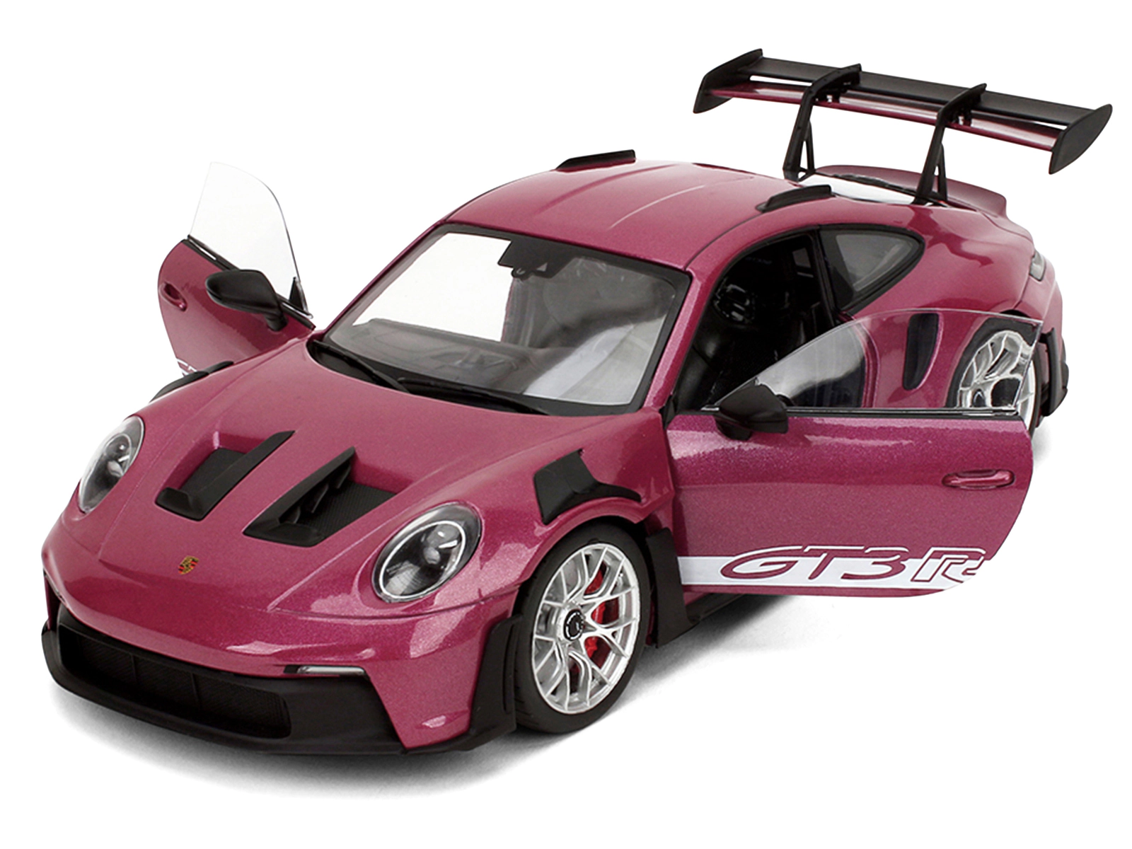 Jada Porsche 911 GT3 RS Red Violet Metallic with White Stripes "Pink Slips" Series 1/18 Diecast Model Car by Jada