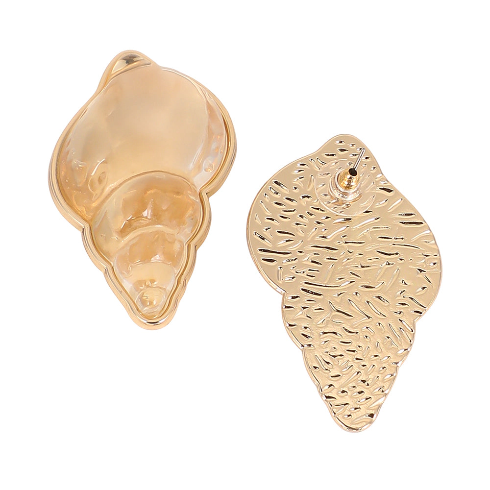 SOHI Women's The Translucent-Conchiglia Statement Earrings - California Gold