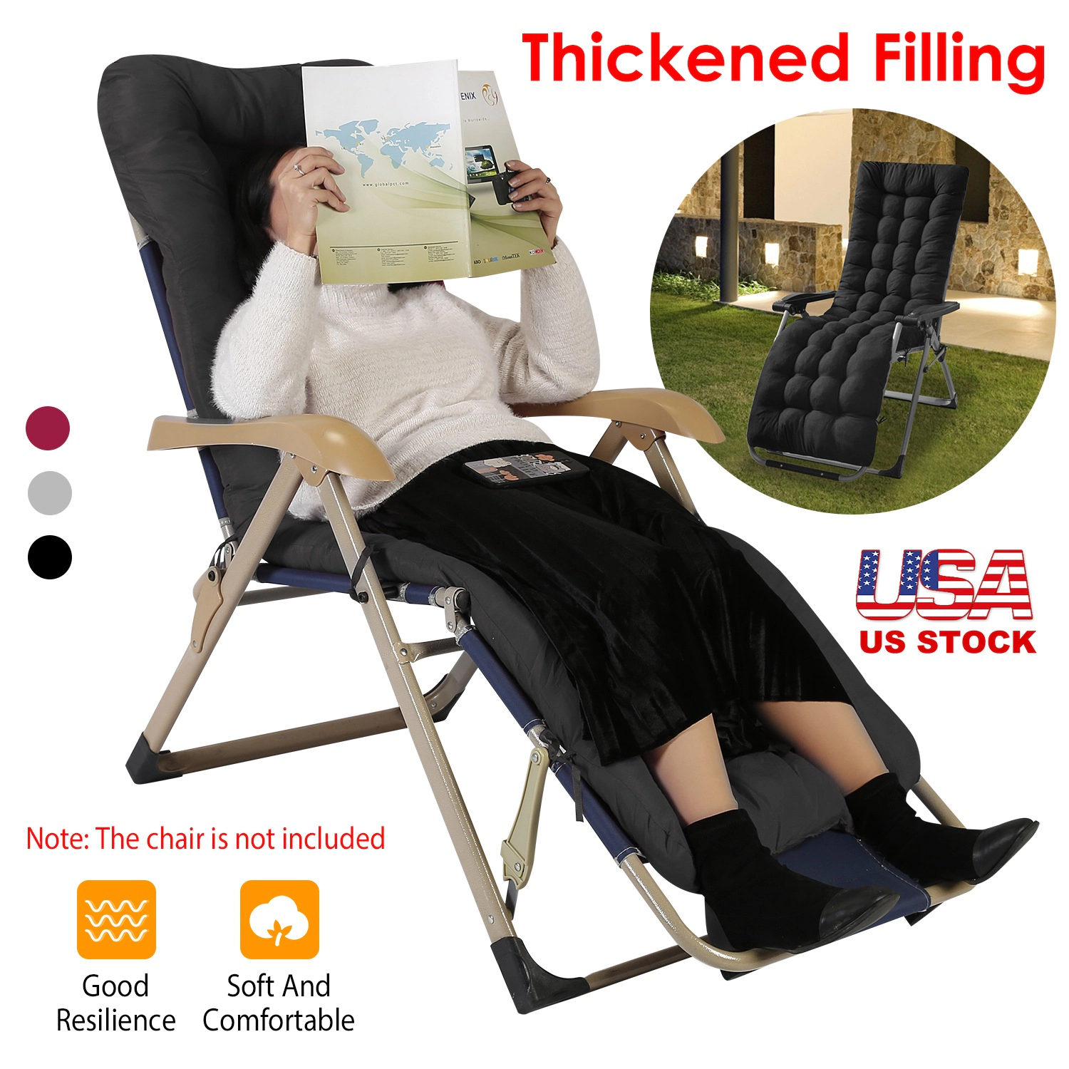 GBruno Polyester Chaise Lounger Cushion