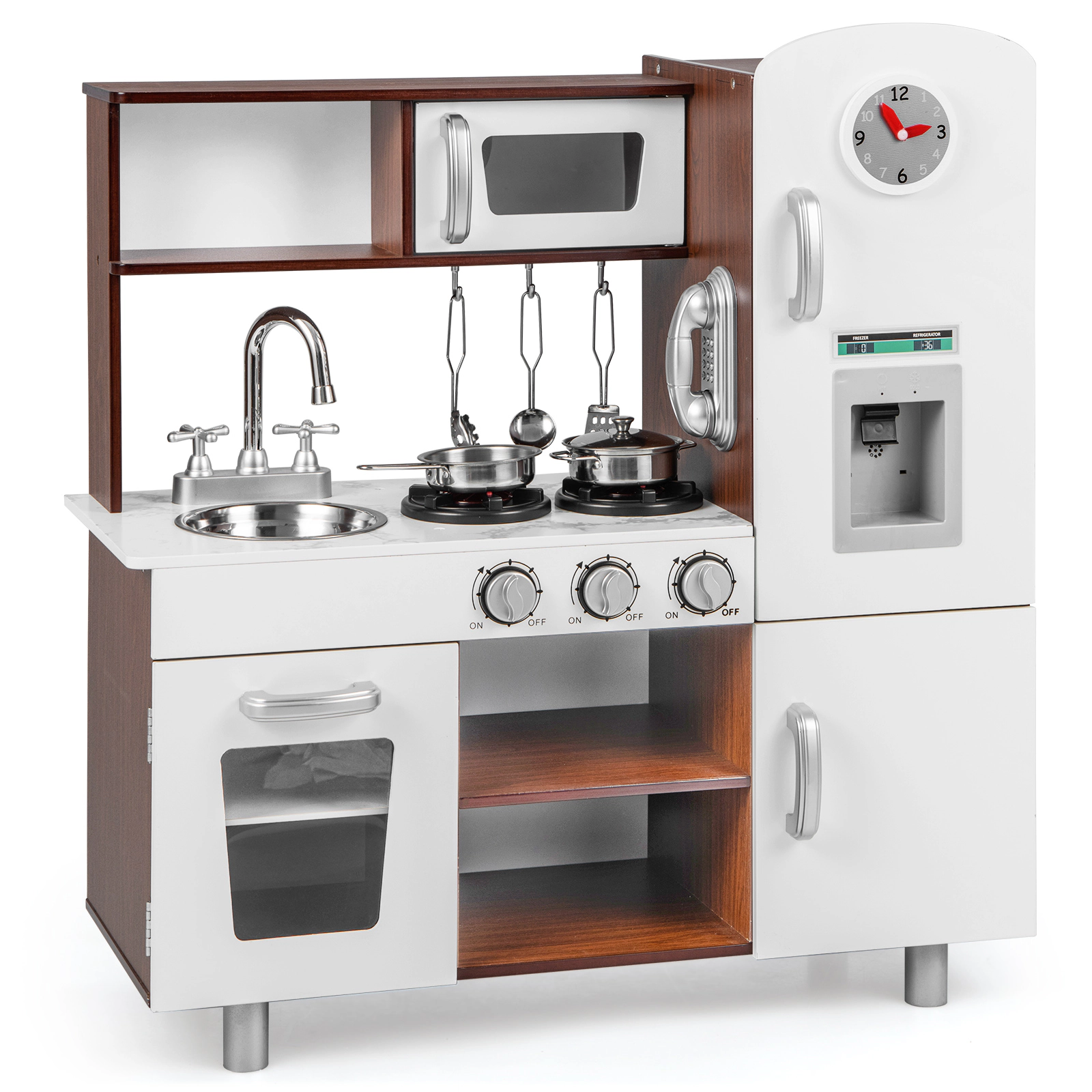 LJG Kids Kitchen Playset with Realistic Sounds and Lights