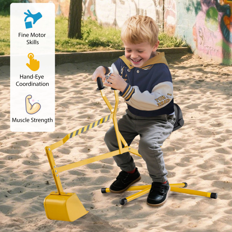 Hivvago Sand Digger with 2-Handed Controls and Flexible Shovel for 3+ Years Old Kids