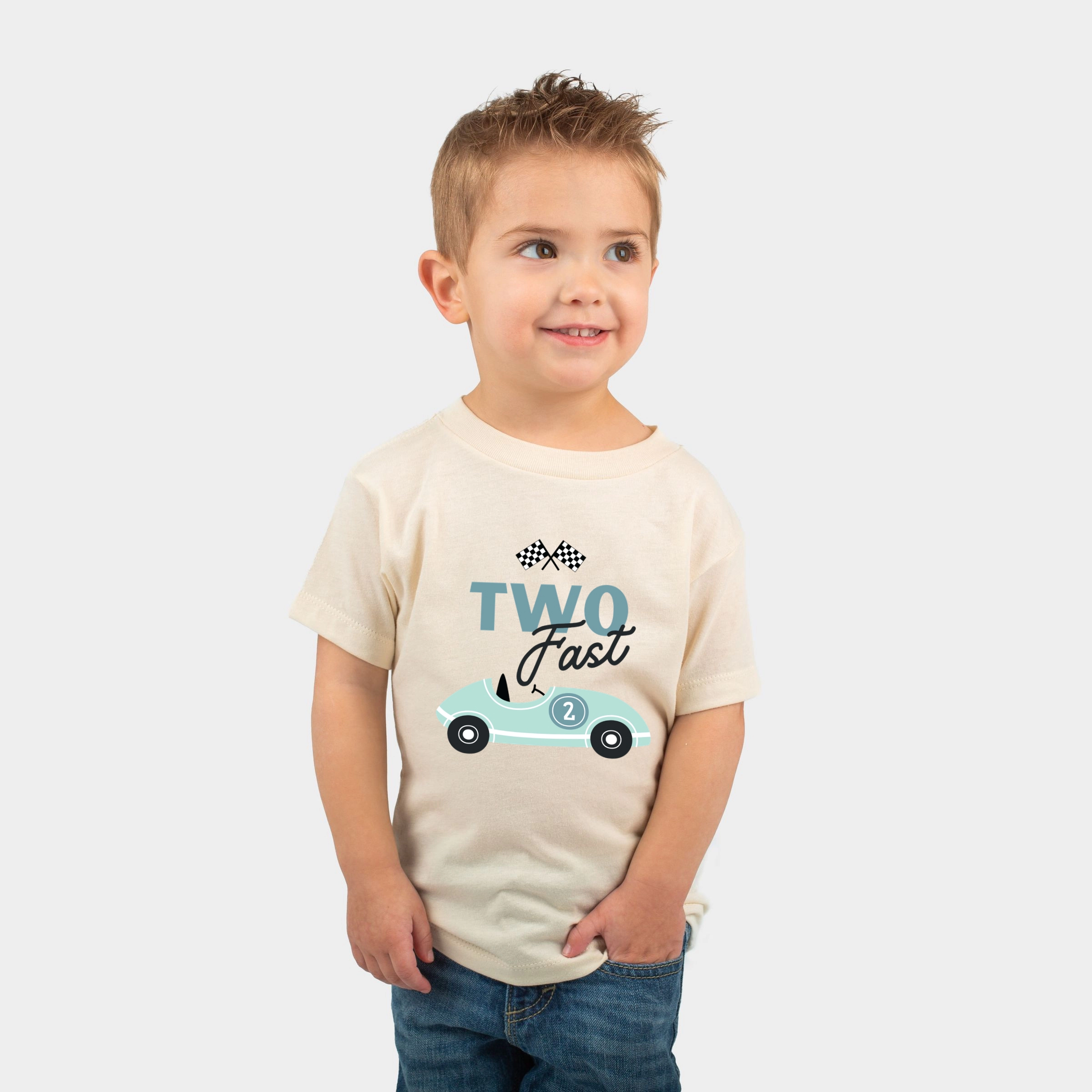 The Juniper Shop - Two Fast Racecar Toddler Short Sleeve Graphic T-Shirt