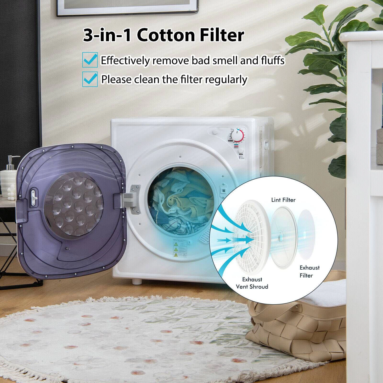 SlickBlue Unisex 13.2 Lbs Portable Electric Clothes Dryer