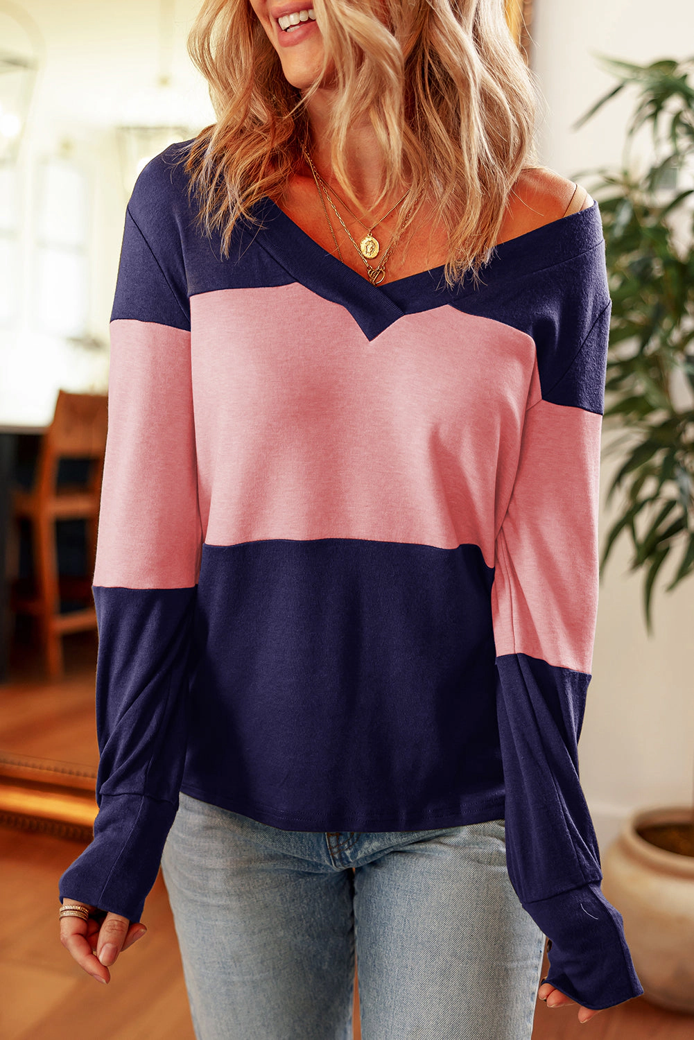 Threaded Pear Women's Lucy Stripe Long Sleeve Top