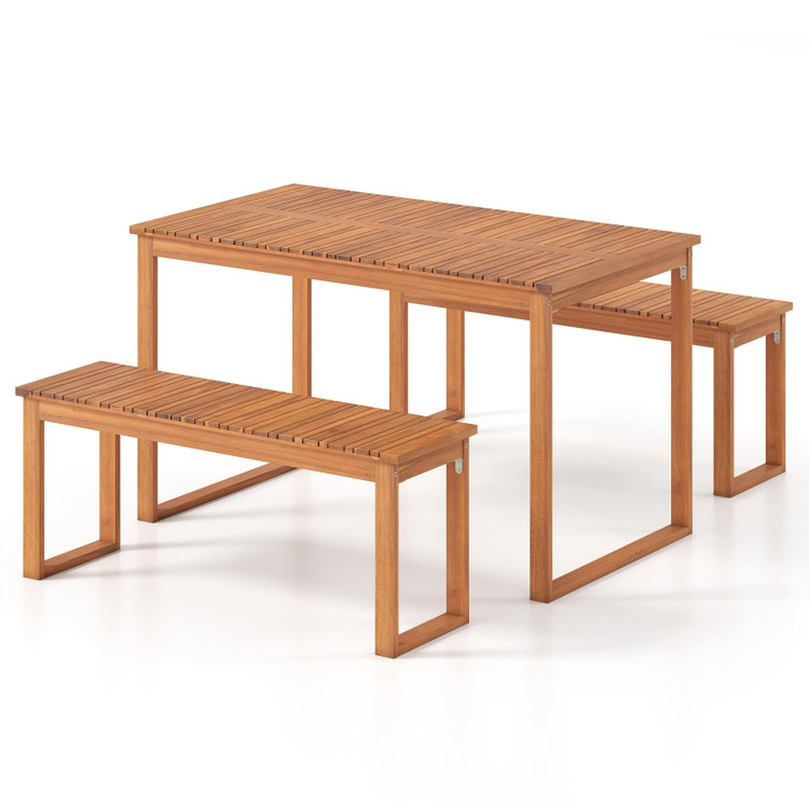 SUGIFT 43.5-in Natural Acacia Wood Backless Bench, 800-lb Capacity