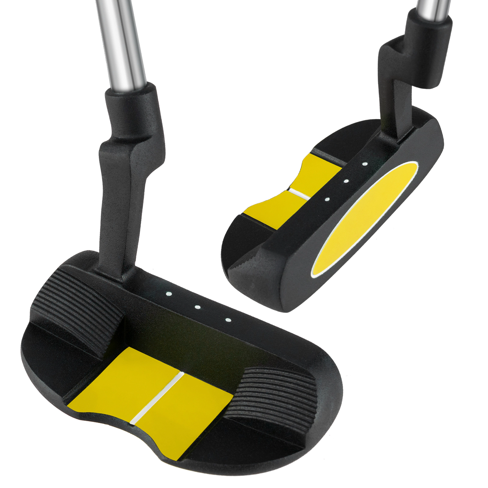 SUGIFT Yellow Kids Junior Mallet Putter Golf Club with Alignment Aid and Headcover 27-in Long 72 Degree Lie