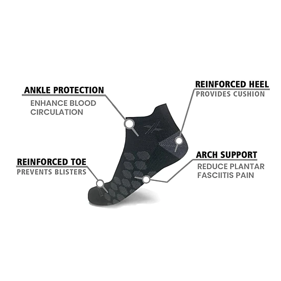 Extreme Fit High Energy Targeted Ankle Compression Socks - 6 Pair
