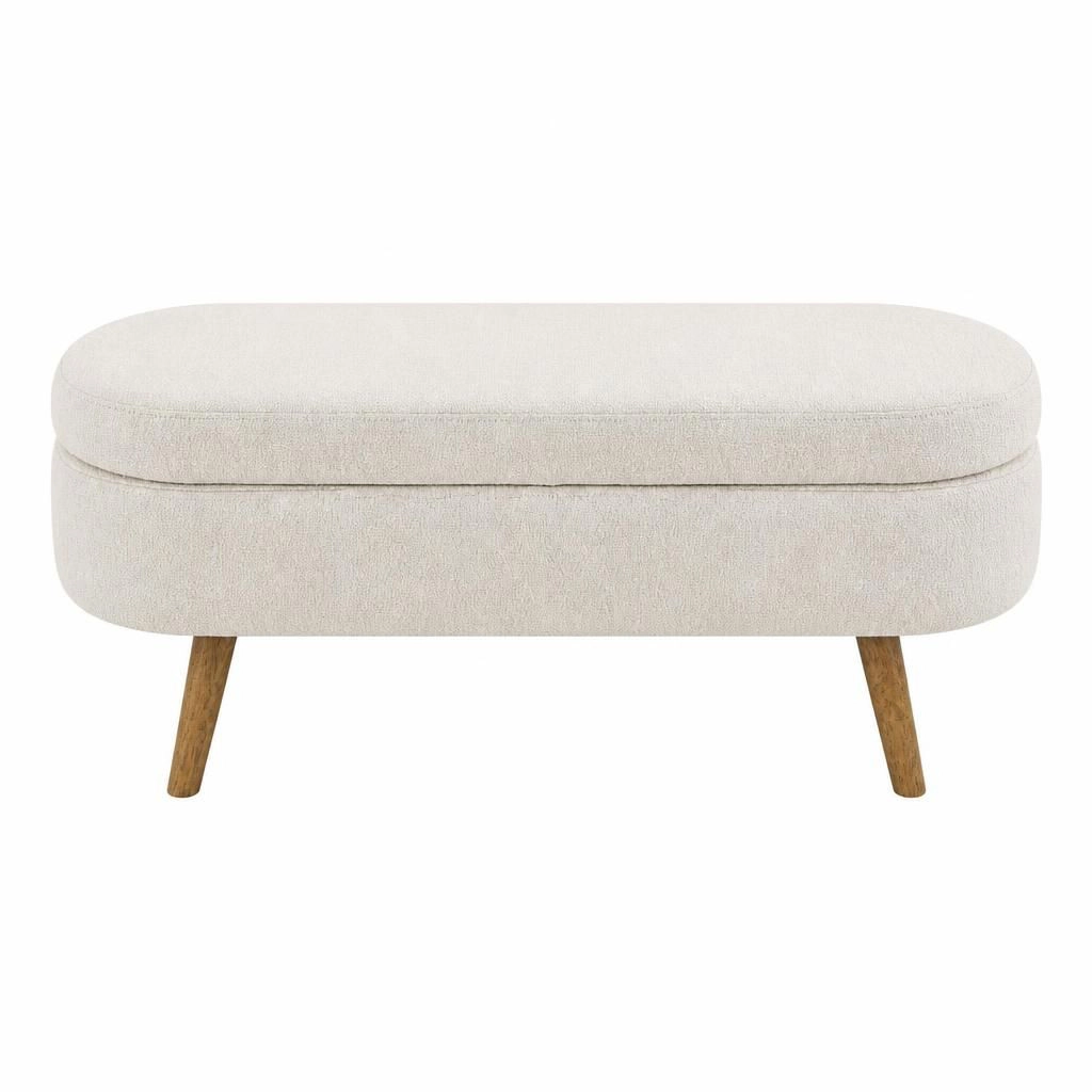 GOODSILO Functional Upholstered Linen Storage Bench
