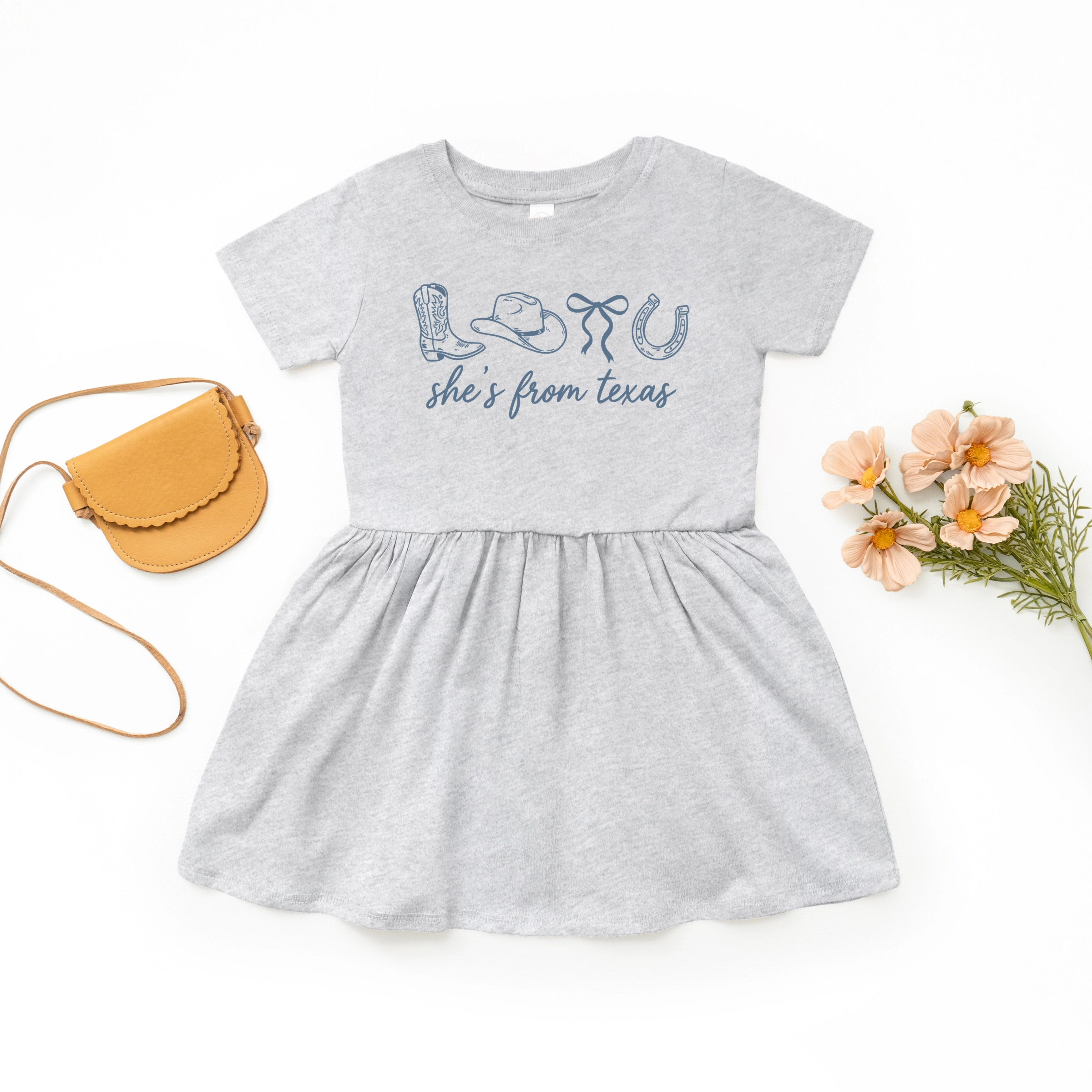 The Juniper Shop - Toddler Girl's Graphic Dress She's From Texas Icons