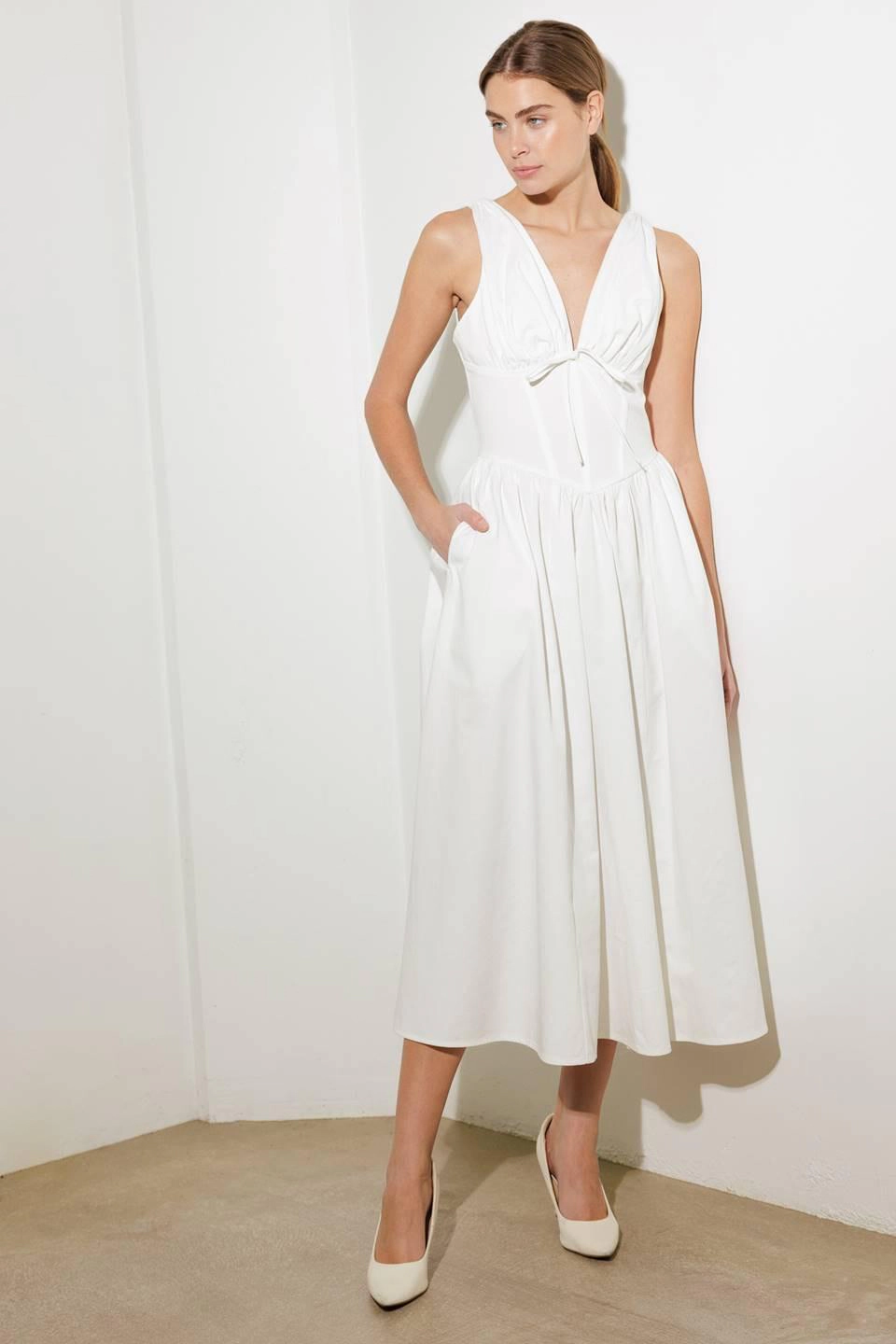 TRUEDAMES Women Fanciful Escapes Woven Midi Dress