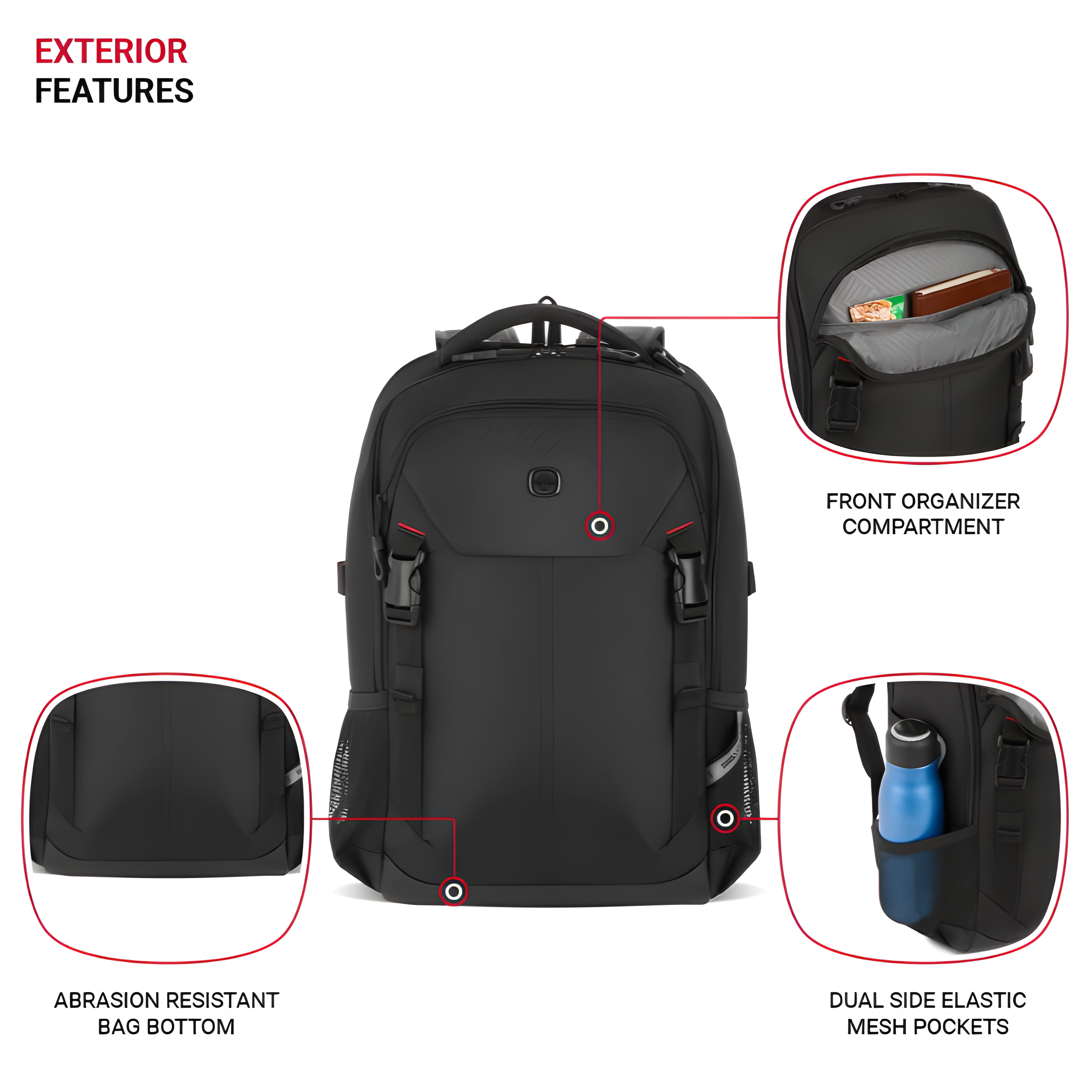 SwissGear Civic Pro Laptop Backpack, Black, 18"x13.25"x7"