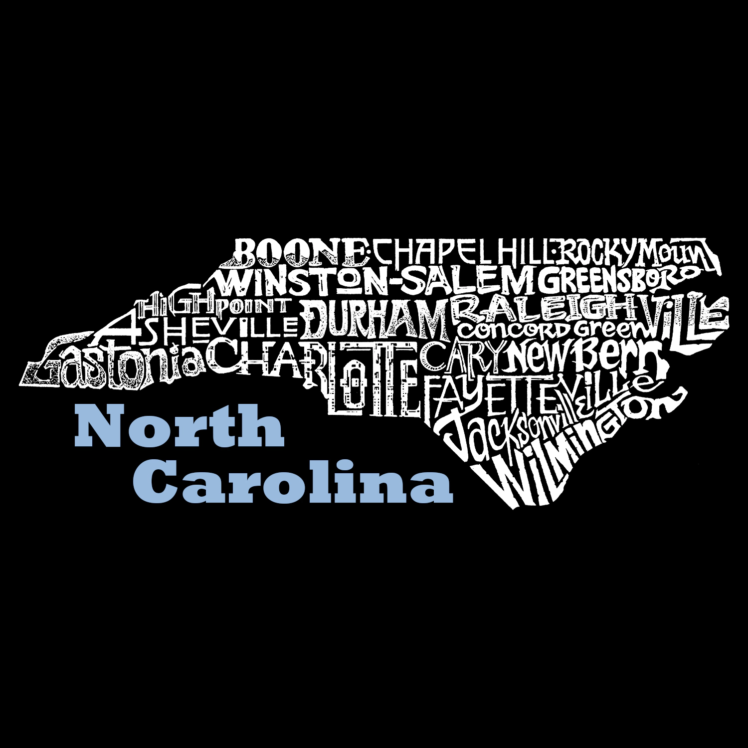 LOS ANGELES POP Art Men's Word T-Shirt - North Carolina