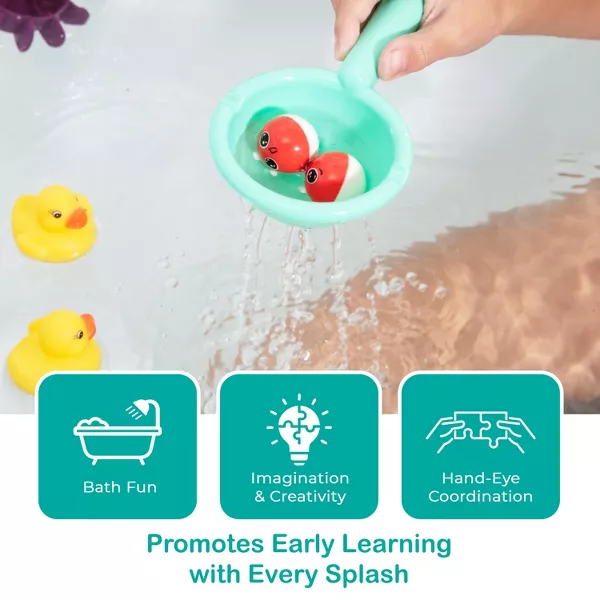 Sperric Interactive Bathtub Slide Set w/ Rubber Ducks & Ball - Toddler Bath Toys, Puzzle Slide Bath Toy for Kids