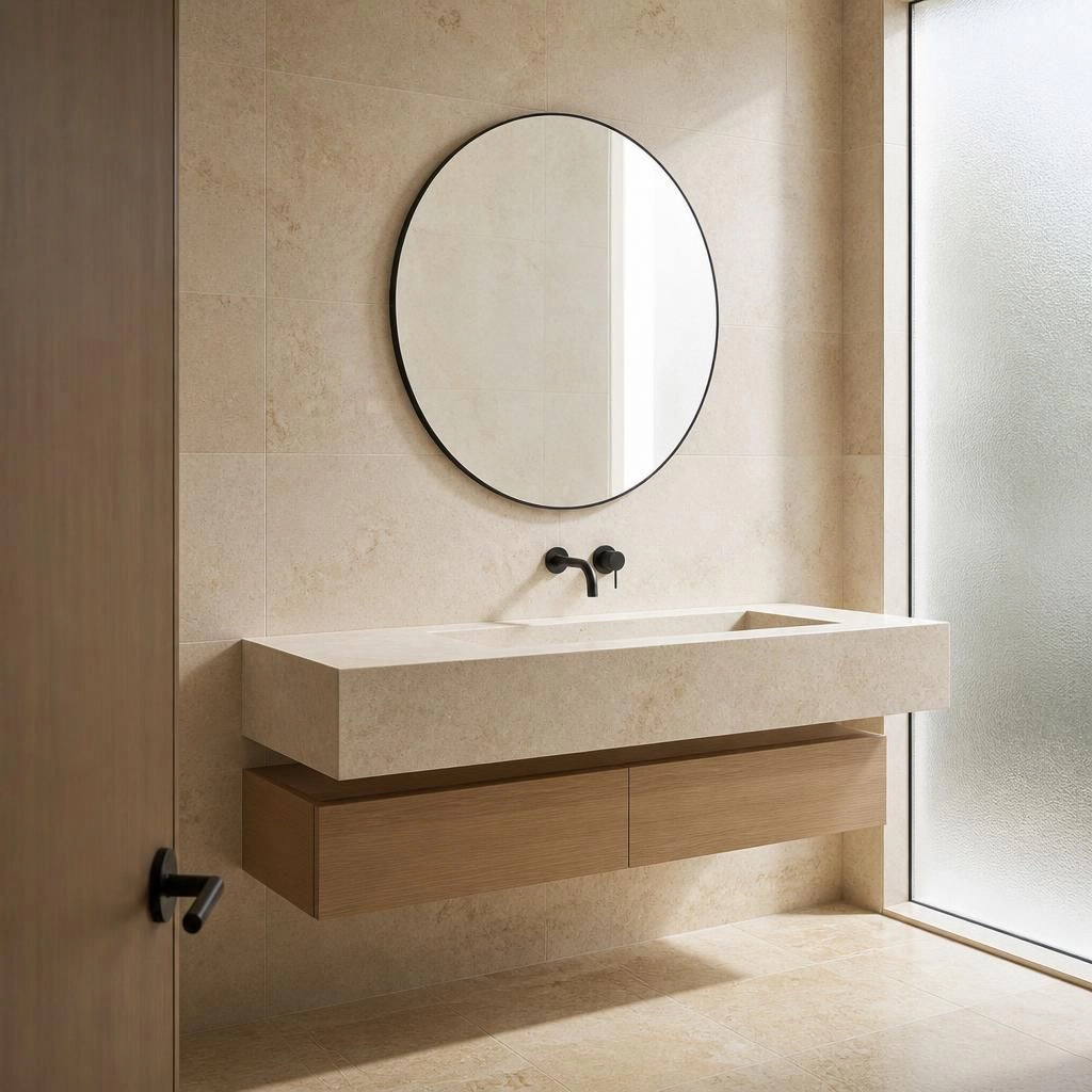 ELEMENT ACE 36 Inch Round Framed Vanity Mirror