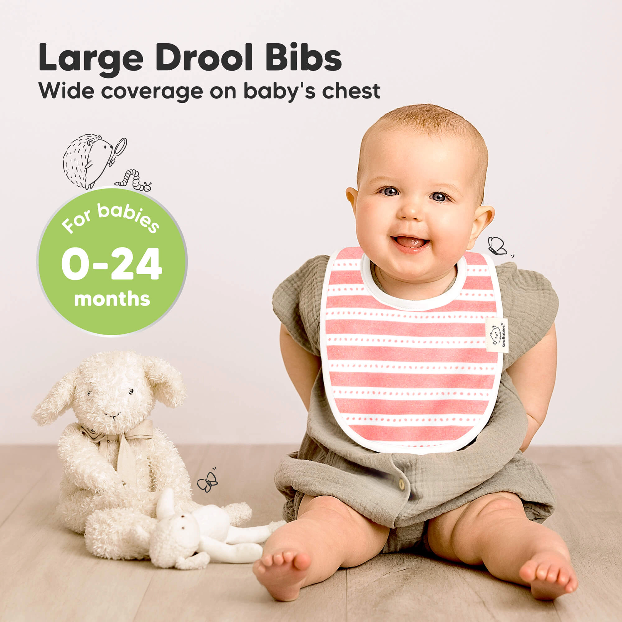 KeaBabies 8-Pack Urban Drool Bibs