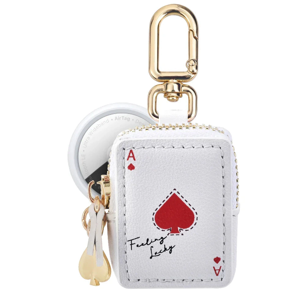Posh Tech Unisex Feeling Lucky Leather Bag Charm for Airtag