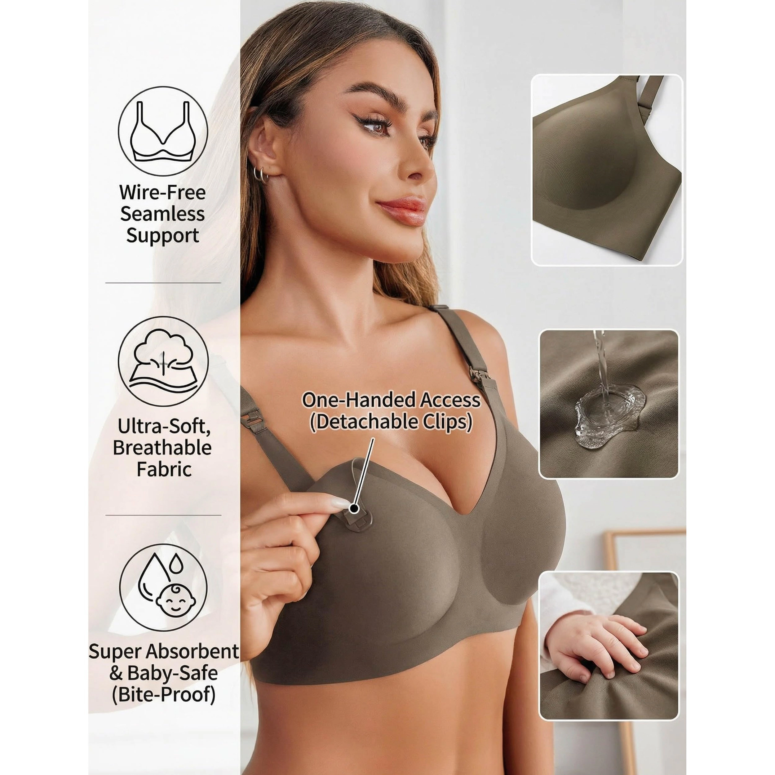Avidlove Women's Seamless Nursing Maternity Bra
