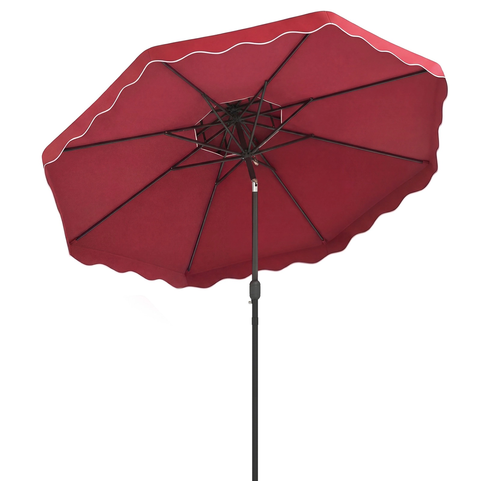 SUGIFT Wine 10 ft Patio Umbrella with Push Button Tilt Crank and 2-Tier Vented Top