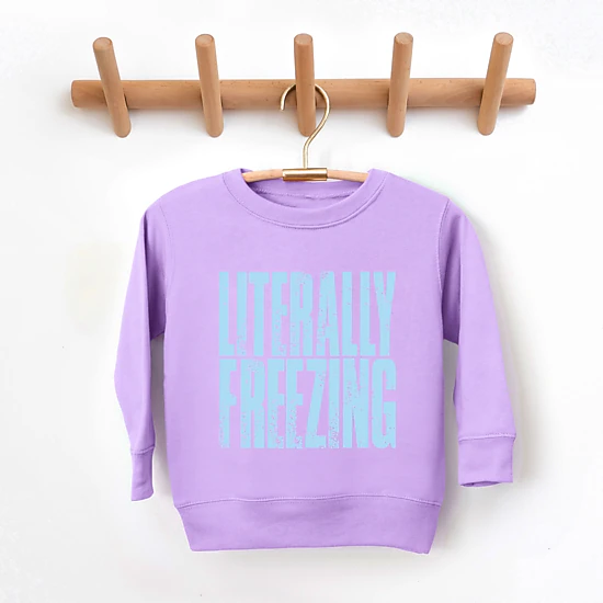The Juniper Shop - Toddler Graphic Sweatshirt - Literally Freezing Block Distressed