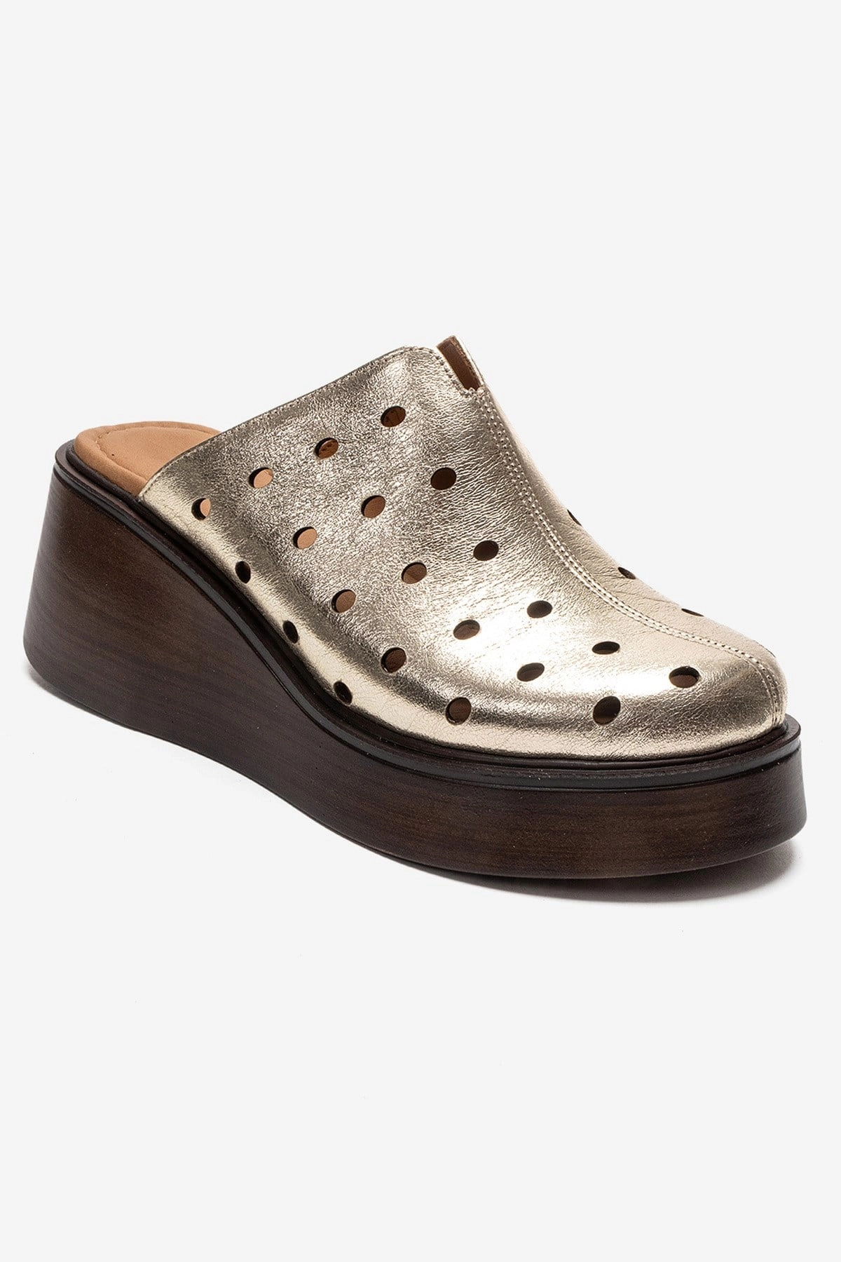 Forever & Always Womens Nives Leather Wedge Sandals