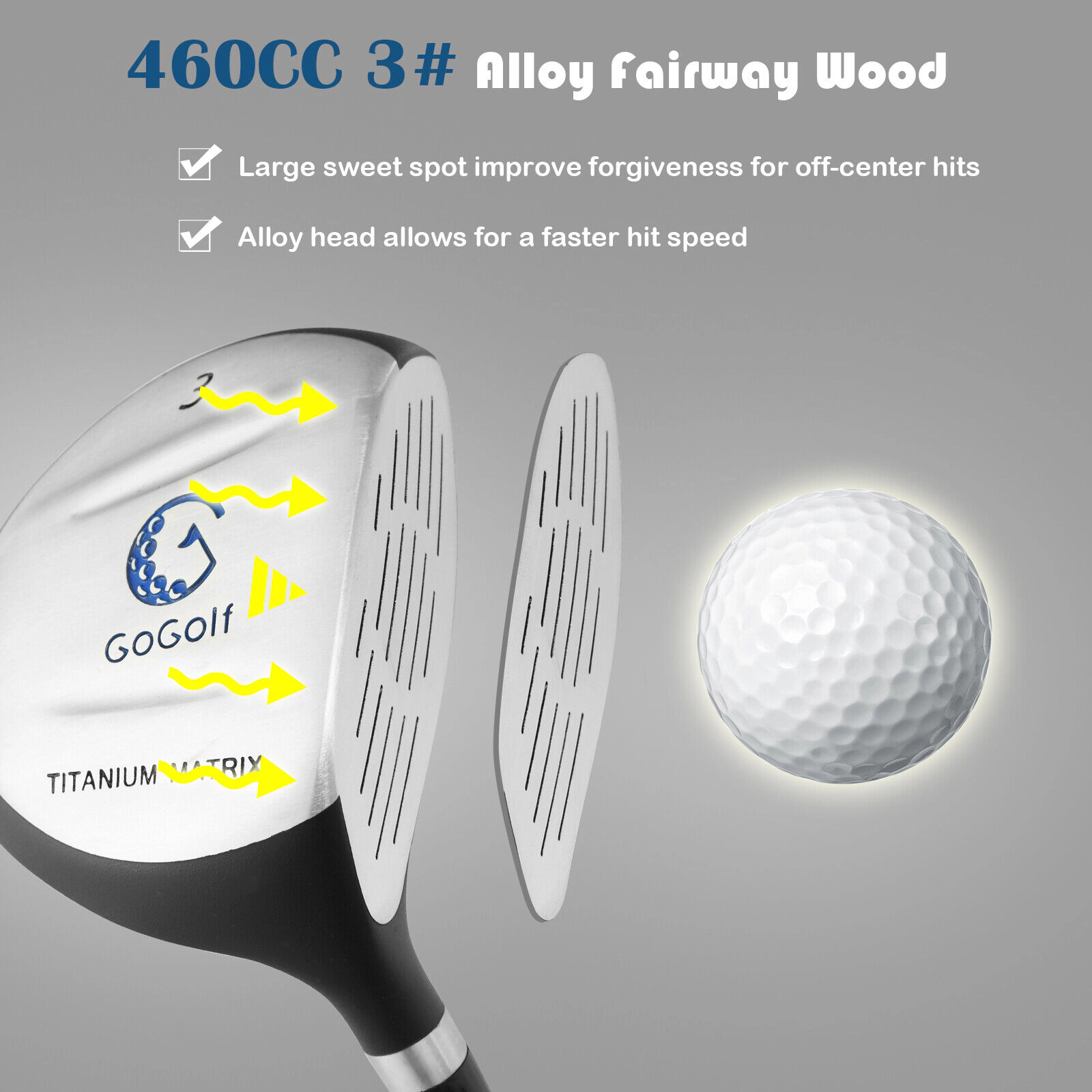 SUGIFT Blue Stand Bag and Headcover Complete Junior Golf Club Set for Ages 11-13