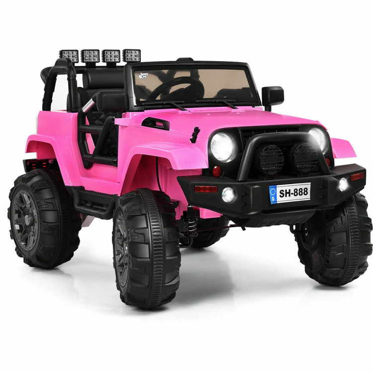 Hivvago 12V Kids Remote Control Riding Truck Car with LED Lights