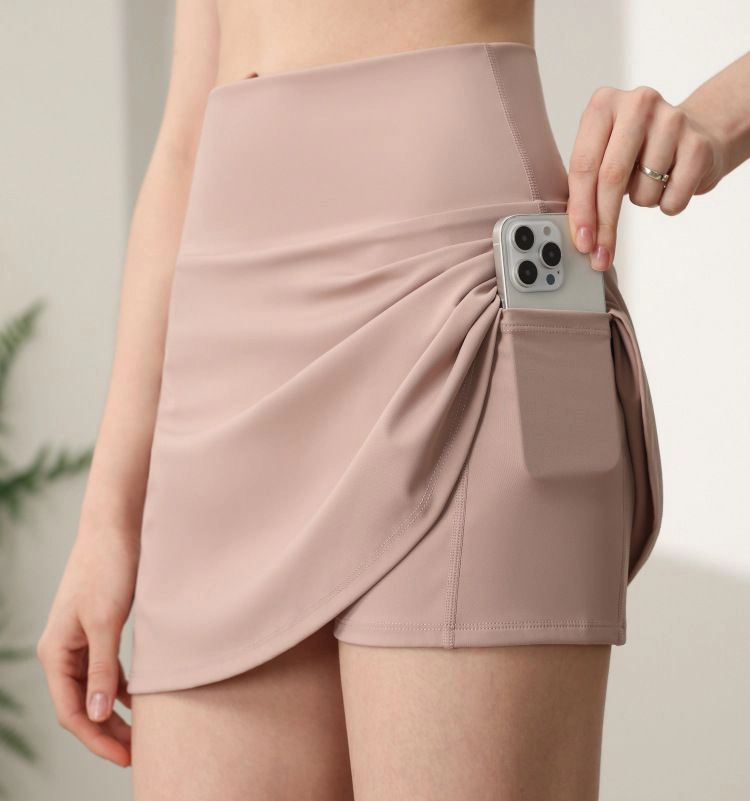 Anna-Kaci Women's High-Rise Athletic Skort with Side-Pocket and Built-In Shorts