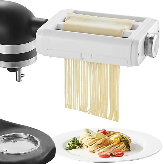 HONGGE Pasta Attachment for KitchenAid Stand Mixer Stainless Steel Pasta Roller Cutter Set Including Pasta Sheet Roller