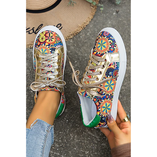 Threaded Pear Women's Daniella Floral Patchwork Shoes