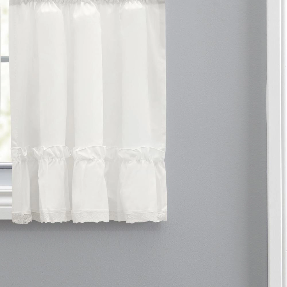 Ellis Curtain Madelyn Ruflled Victorian 1.5 Rod Pocket Window Curtain Tiers