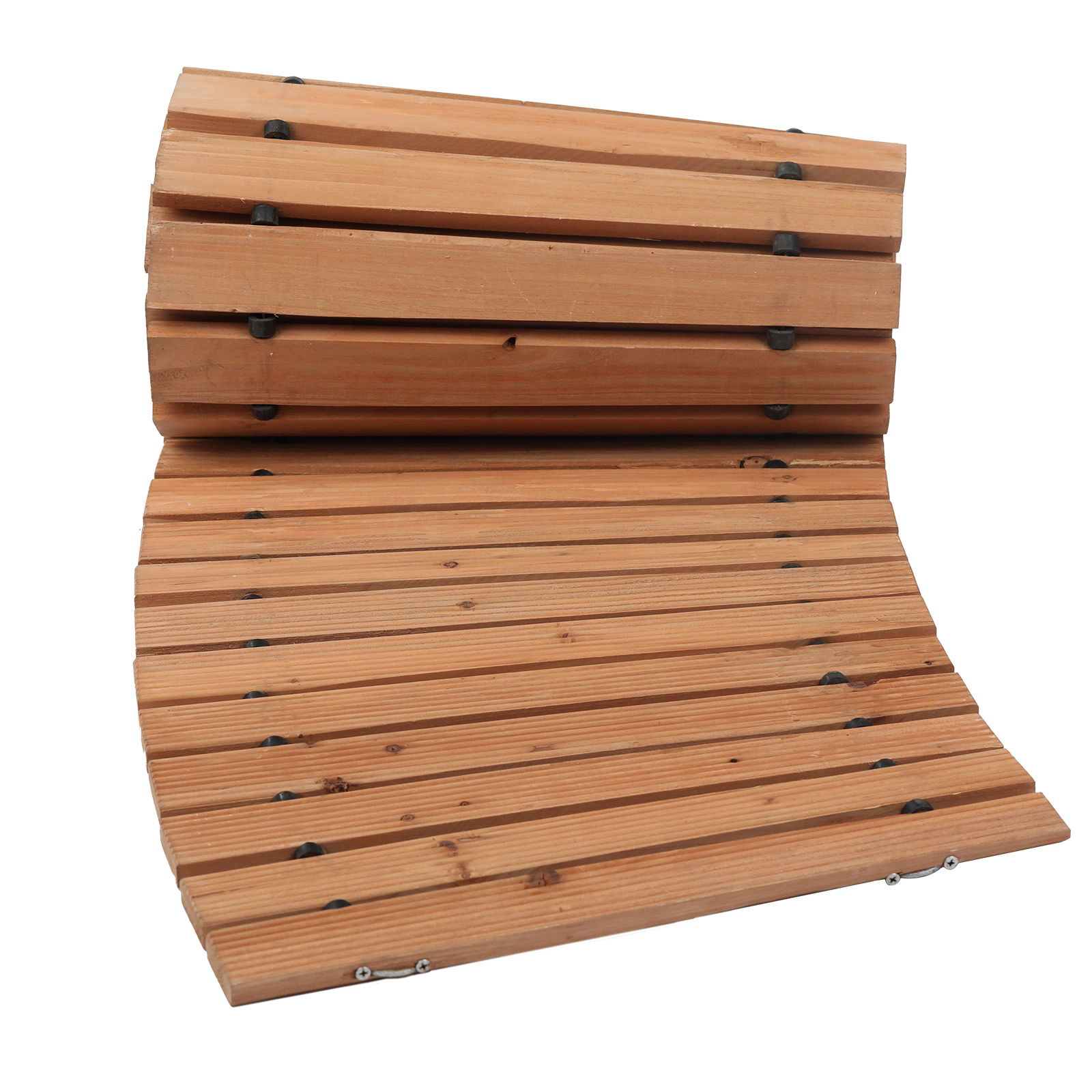 HONGGE Wooden Garden Pathway L 17 in W Non-Slip Straight Garden Walkway Roll Out Cedar Outdoor Walkway Path with Wire