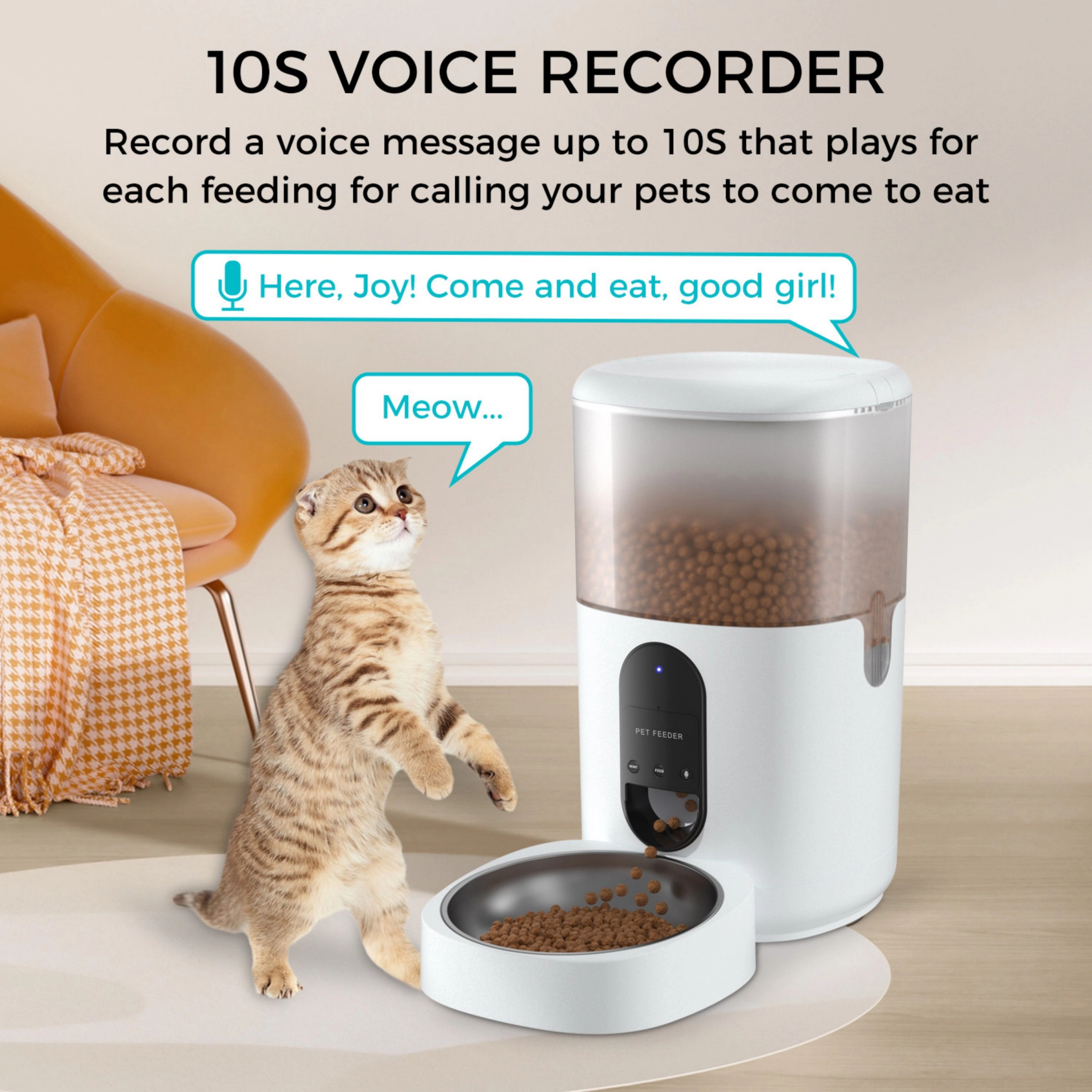 Eco4life 6L Smart WiFi Automatic Pet Feeder 10 Daily Feeds