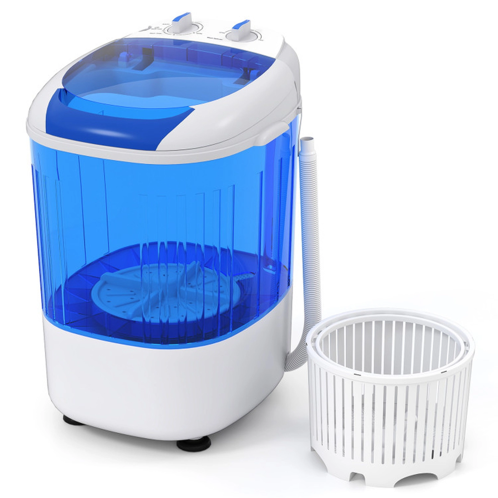 SUGIFT Portable Mini Semi-automatic Washing Machine with Spin Tub 5.5-lb Capacity Blue/Gray