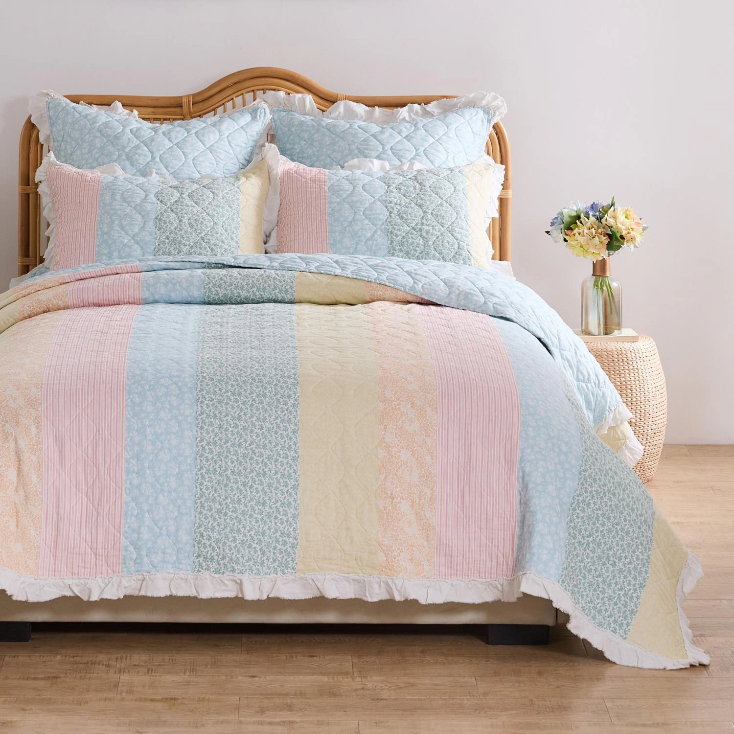 Greenland Home Fashions Tessie Luxurious Modern Design Quilt Bedding Set 3 Piece