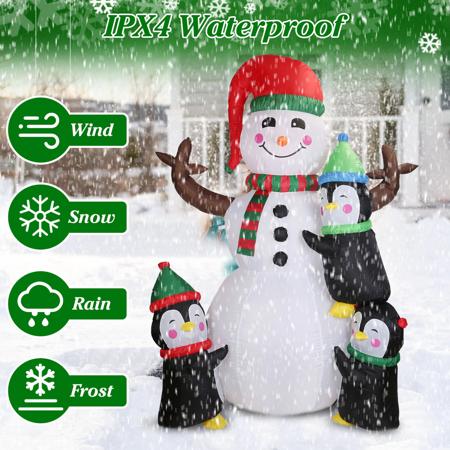 GBruno 5.9ft Inflatable Snowman Penguin Decoration